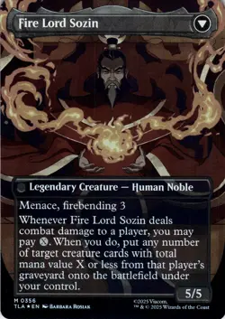 The Rise of Sozin FOIL BORDERLESS Avatar: The Last Airbender Magic MTG NM - Image 2