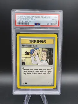 2000 PSA 9 Pokemon 1st Edition Non-Holo Professor Elm 96/111 Neo Genesis - Image 1