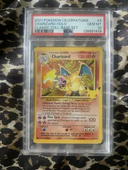 2021 Pokemon Celebrations Classic Base Set #4 Charizard Holo PSA 10 GEM MINT - Image 1