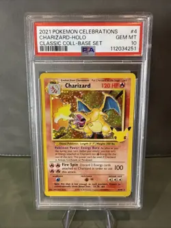 2021 Pokemon Celebrations Classic Base Set #4 Charizard Holo PSA 10 GEM MINT - Image 1