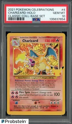 2021 Pokemon Celebrations Classic Base Set #4 Charizard Holo PSA 10 GEM MINT - Image 1