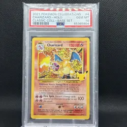 Pokemon 2021 Celebrations Classic Charizard Holo PSA 10 Gem Mint 4/102 - Image 1