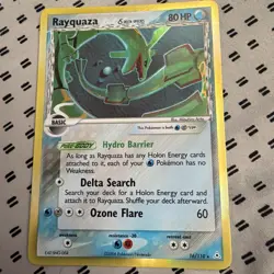 Pokemon TCG Rayquaza Delta Species Holo Rare Card 16/110 EX Holon Phantoms - Image 1