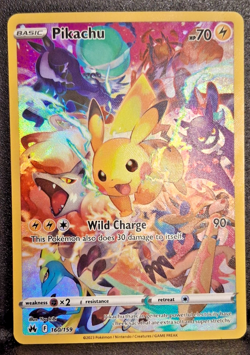 Pikachu (Secret) 160/159 Crown Zenith Holo LP Pokemon Full Art - Image 1
