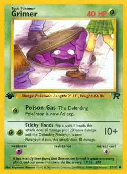Grimer 57/82 Common Team Rocket 1st Edition Non Holo Pokemon Card - Image 1