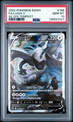 Lugia V PSA 10 Alt Art 186/195 Swsh12 Silver Tempest Holo Pokemon Card FA - Image 1