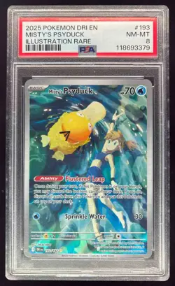 2025 Pokemon SV Destined Rivals - DRI EN #193/182 Misty's Psyduck PSA 8 - Image 1