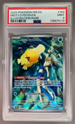 Misty's Psyduck 2025 Pokemon SV Destined Rivals DRI EN #193/182 PSA 9 - Image 1