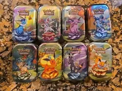 Pokemon TCG Prismatic Evolutions, Set of 8 Brand New Mini Tins Sealed - Image 1
