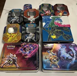 Pokemon Trading Card Game Empty x 9 Tins & 2 Boxes collection - Image 1