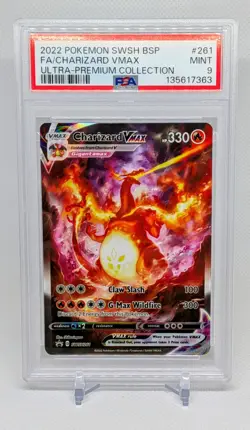 FA/CHARIZARD VMAX ULTRA-PREM COLL POKEMON SWSH BLACK STAR PROMO 2022 261 PSA 9 - Image 1