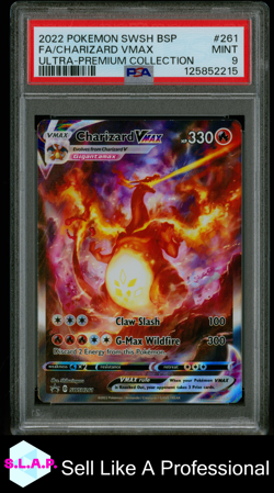 FA/CHARIZARD VMAX ULTRA-PREM COLL POKEMON SWSH BLACK STAR PROMO 2022 261 PSA 9 - Image 1