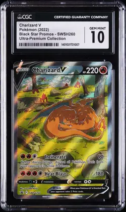 2022 POKEMON BLACK STAR PROMOS ULTRA-PREM COLL CHARIZARD V CGC 10 GEM MINT - Image 1