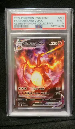 2022 Black Star Promo Ultra Prem Coll #261 Full Art Charizard VMAX PSA 9 Card - Image 1