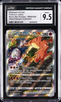2022 POKEMON BLACK STAR PROMOS ULTRA-PREM COLL #SWSH262 CHARIZARD VSTAR CGC 9.5 - Image 1