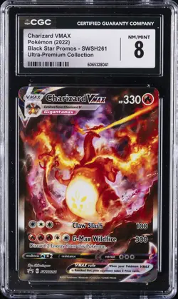 2022 POKEMON BLACK STAR PROMOS ULTRA-PREM COLL #SWSH261 CHARIZARD VMAX CGC 8 - Image 1