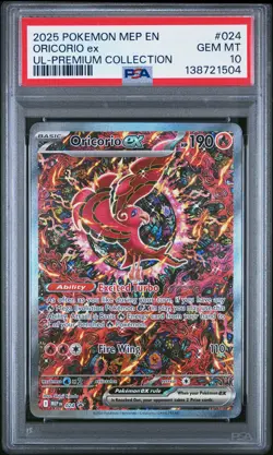 2025 POKEMON MEP EN-ME BLACK STAR PROMO #024 ORICORIO EX PSA 10 - Image 1