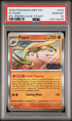 2025 POKEMON MEP EN-ME BLACK STAR PROMO #016 FLYGON PSA 10 - Image 1