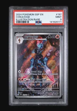 2024 POKEMON SSP EN-SURGING SPARKS ILLUSTRATION RARE #197 CERULEDGE PSA 9 MINT - Image 1