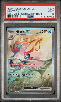 2024 POKEMON SSP EN-SURGING SPARKS SPECIAL ILLUSTRATION RARE MILOTIC EX PSA 9 - Image 1