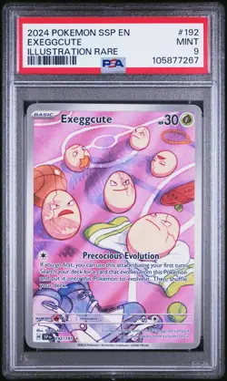 2024 POKEMON SSP EN-SURGING SPARKS ILLUSTRATION RARE #192 EXEGGCUTE PSA 9 - Image 1