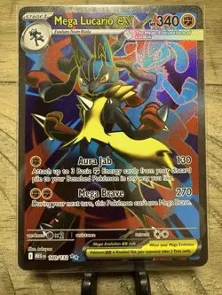 Pokemon TCG Scarlet & Violet Mega Evolutions Mega Lucario EX 160/132 NM - Image 1