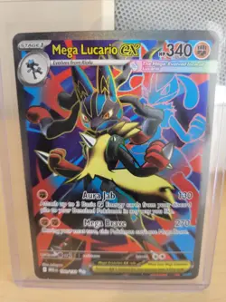 Rare 2025 Pokemon Mega Evolutions Mega Lucario EX card #160/132 (ULTRA RARE, NM) - Image 1