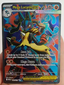 Mega Lucario Ex 160/132 Ultra Rare Holo NM Full Art Mega Evolutions Pokemon TCG - Image 1