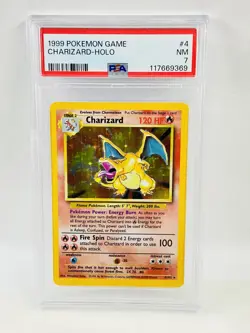 1999 Pokemon Game Charizard Holo #4 PSA 7 - Image 1