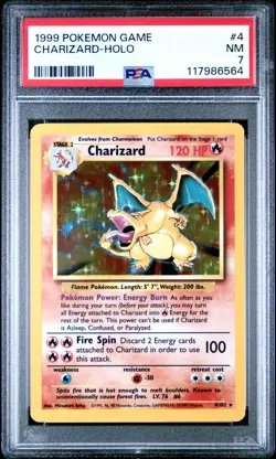 1999 POKEMON GAME #4 CHARIZARD-HOLO PSA 7 - Image 1