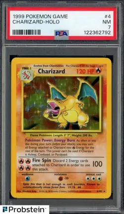 1999 Pokemon Game #4 Charizard Holo PSA 7 NM - Image 1