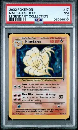 Pokemon Card Ninetales 17/110 Holo Legendary Collection WOTC PSA 7 - Image 1