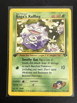 KOGAS KOFFING Gym Challenge 1st Edition Vintage Pokemon Card #79 WOTC - Image 1