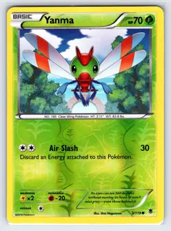 Yanma 3/119 2014 XY Phantom Forces Pokemon Card Reverse Holo Common - Lp - Image 1
