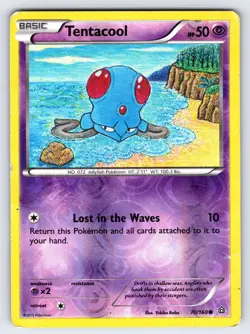 Tentacool 70/160 2015 XY Primal Clash Pokemon Card TCG Reverse Holo - Mp/Hp - Image 1