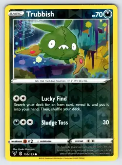 Trubbish 110/185 2020 Vivid Voltage Pokemon Card TCG Reverse Holo Common - Nm - Image 1