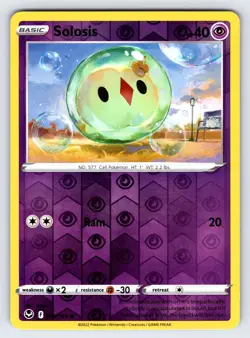 Solosis 076/195 2022 Silver Tempest Pokemon Card TCG Reverse Holo Common - Nm - Image 1