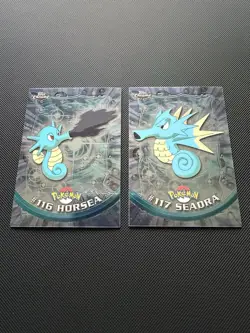 Pokemon Topps Trading Cards Series Horsea & Seadra Holo - Image 1