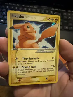 Pikachu Gold Star Holo Rare 104/110 EX Holon Phantoms Pokemon Card - Image 1