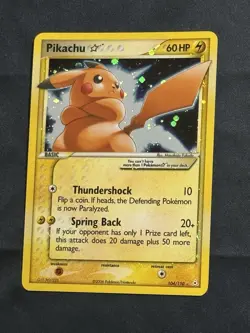 LP Pikachu Gold Star Holo Rare 104/110 EX Holon Phantoms Pokemon Card - Image 2