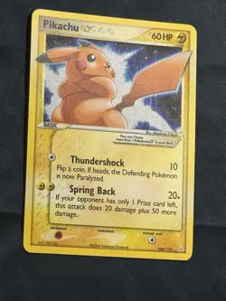 LP Pikachu Gold Star Holo Rare 104/110 EX Holon Phantoms Pokemon Card - Image 3