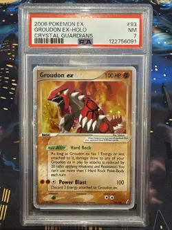 Pokemon 2006 EX Crystal Guardians #93 Groudon 93/100 PSA 7 - Image 1