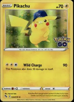 Pikachu (28) Holo Holo Rare Pokemon GO 028/078 NM - Image 1