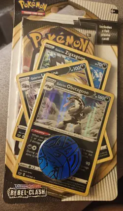 Pokemon TCG S&S: Rebel Clash Blister Booster Pack - w/3 Promos and Coin - NEW - Image 1