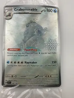 Pokemon TCG Crabominable 149/142 Holiday Snowflake Stamp Promo Sealed - Image 1