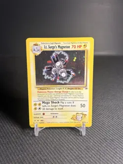 Pokemon TCG Lt. Surge's Magneton 8/132 Gym Heroes Holo LP- - Image 1
