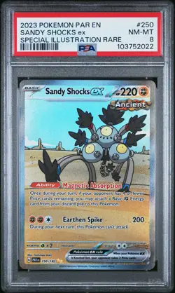 2023 POKEMON PAR EN-PARADOX RIFT SPECIAL ILLUSTRATION RARE SANDY SHOCKS EX PSA 8 - Image 1