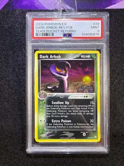 2004 POKEMON EX TEAM ROCKET RETURNS #29 DARK ARBOK-REVERSE FOIL PSA 9 - Image 1