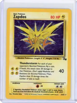 Zapdos Fossil Holo Rare 15/62 Pokemon 1999 - Image 1
