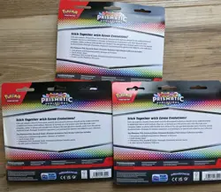 Pokemon TCG Prismatic Evolutions Tech Sticker Blister Collection Set X3 New - Image 2
